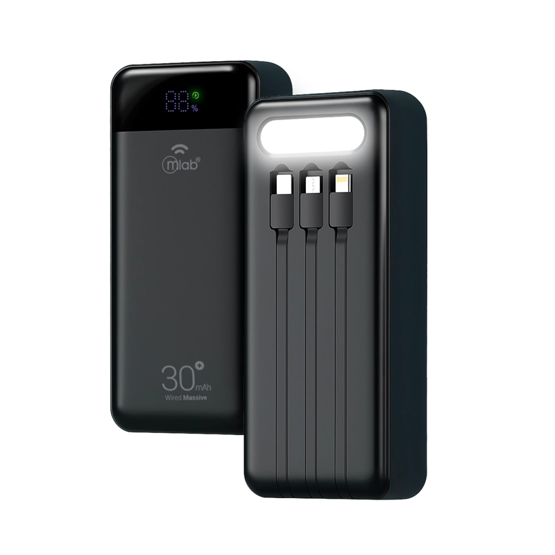 BATERIA EXTERNA POWER BANK CARGA RAPIDA 30000MAH 22.5W MLAB 9666 - 1