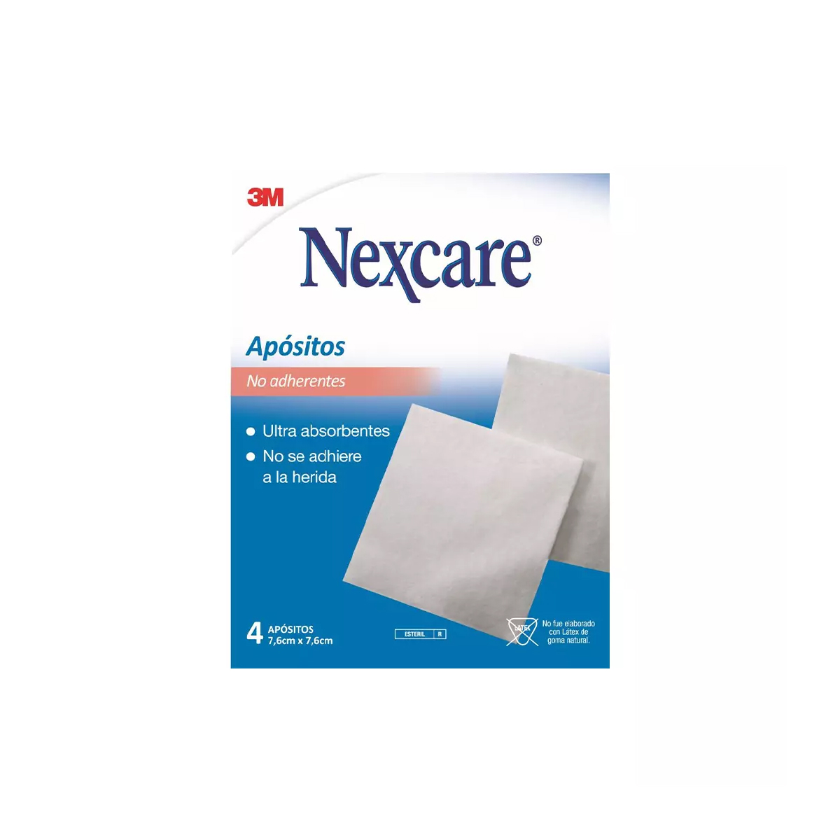 APÓSITO NO ADHERENTE PARA HERIDAS NEXCARE RESPIRABLE X 4UNID - 1