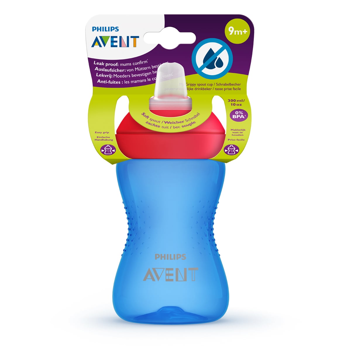 VASO AVENT CON BOQUILLA PHILIPS SCF802/01 300ML 9M+ AZUL - 4