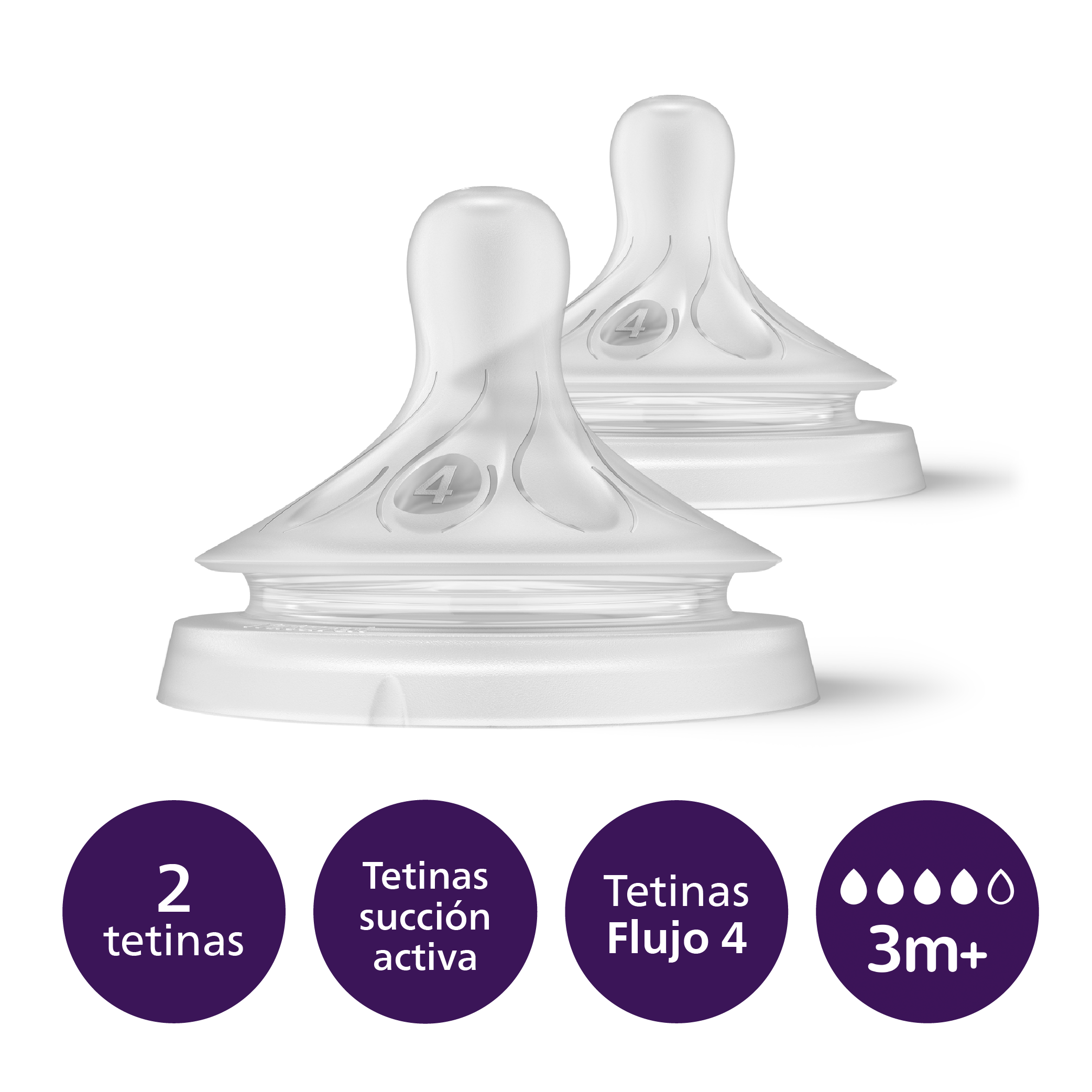 TETINAS NATURAL RESPONSE PHILIPS AVENT SCY964/02 3M+ FLUJO 4 - 2