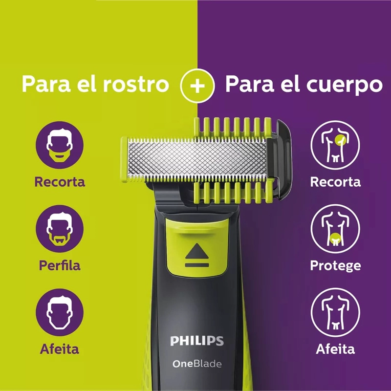 AFEITADORA PHILIPS ONEBLADE QP2824/10 CARA Y CUERPO RECORTA PERFILA - 3