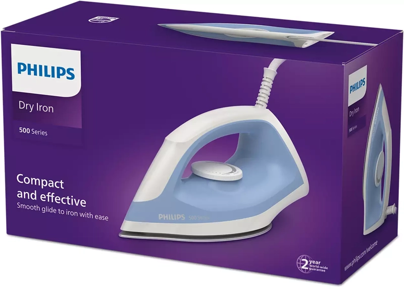 PLANCHA PHILIPS VAPOR SECA SERIE 500 DRY IRON DST0520/20 AZUL - 7
