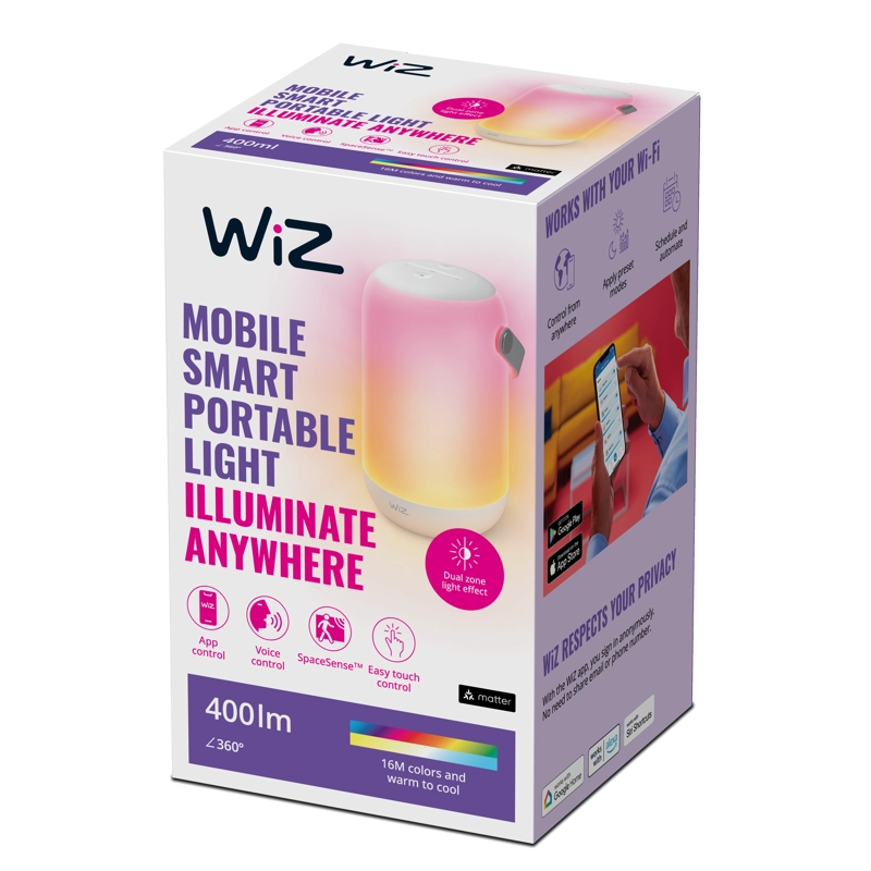 LAMPARA PORTATIL WIZ GRADIENT MULTICOLOR LED SMART WI-FI - 4