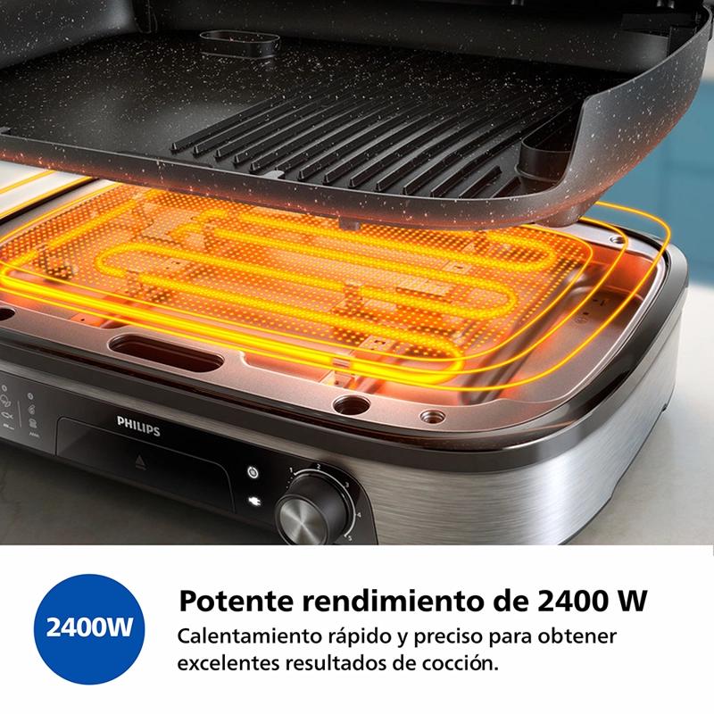 PARRILLA ELÉCTRICA 2400W AHUMADOR INFUSOR HD6212/90 PHILIPS - 8