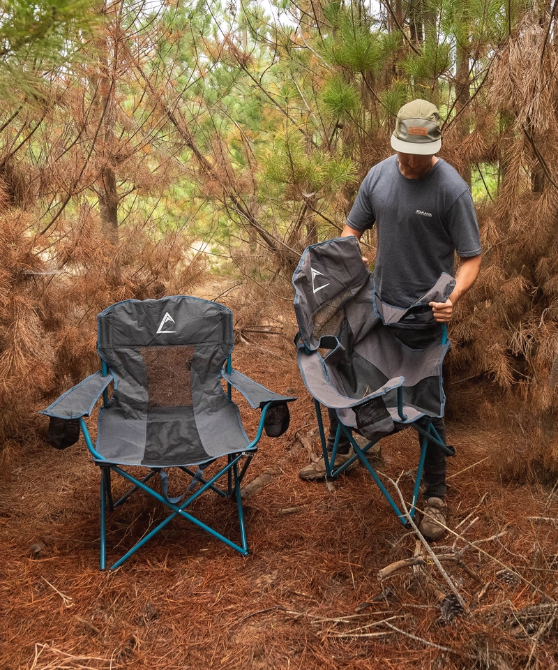 SILLA ATAKAMA OUTDOOR CAMPING LLAIMA XL GRIS AZUL - 9
