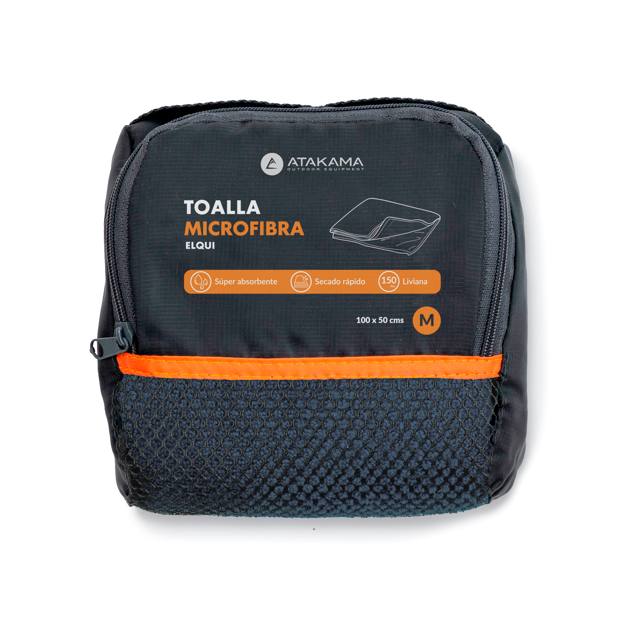 TOALLA ATAKAMA OUTDOOR ELQUI AZUL M MICROFIBRA - 3