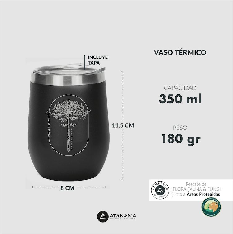 VASO TE RMICO  350 ML NEGRO ARAUCARIA ATAKAMA OUTDOOR - 5
