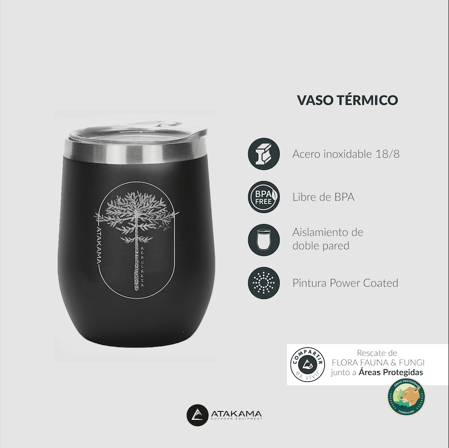 VASO TE RMICO  350 ML NEGRO ARAUCARIA ATAKAMA OUTDOOR - 6