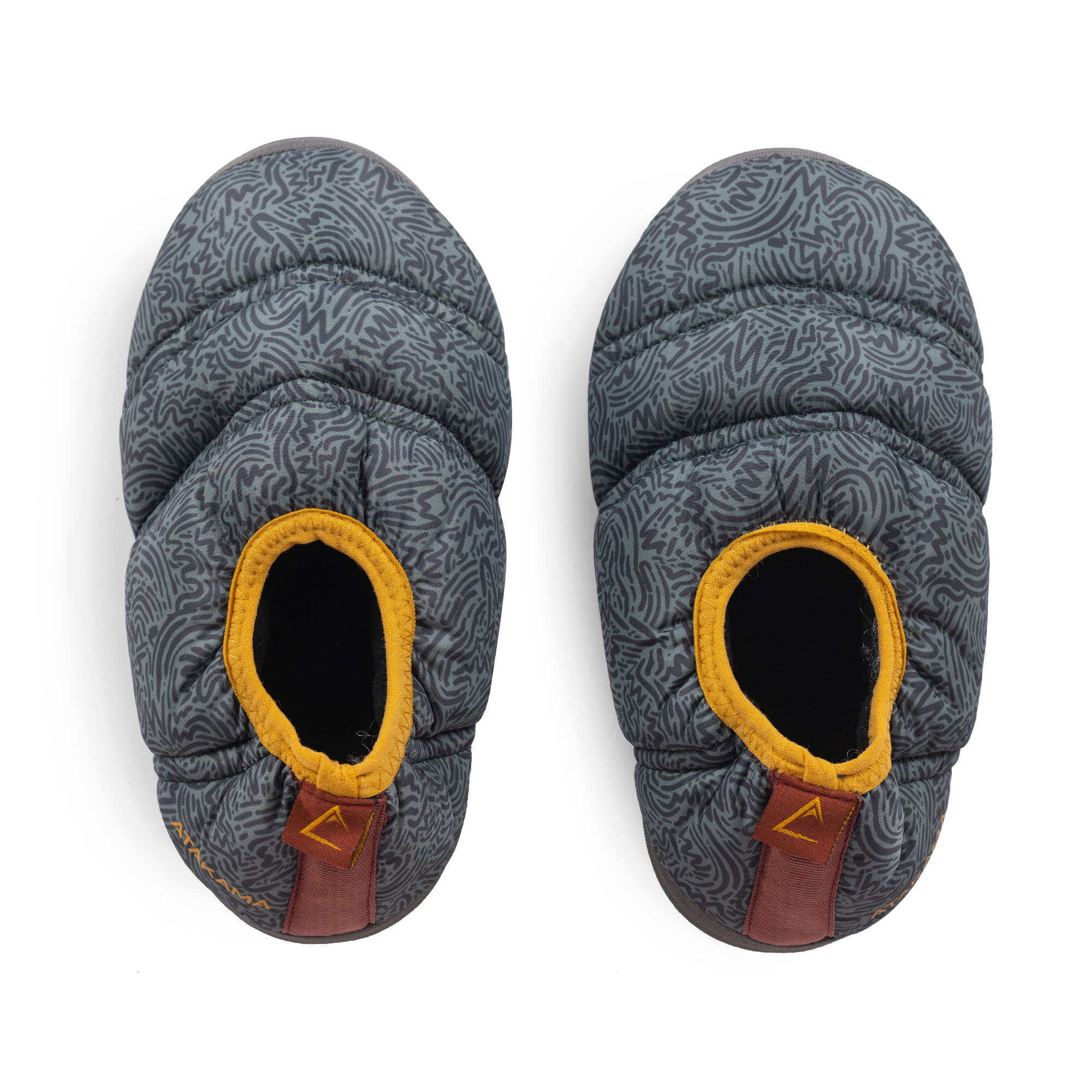 PANTUFLAS ATAKAMA OUTDOOR TÉRMICA NIÑO GRISÁCEO PRINT VERDE - 2
