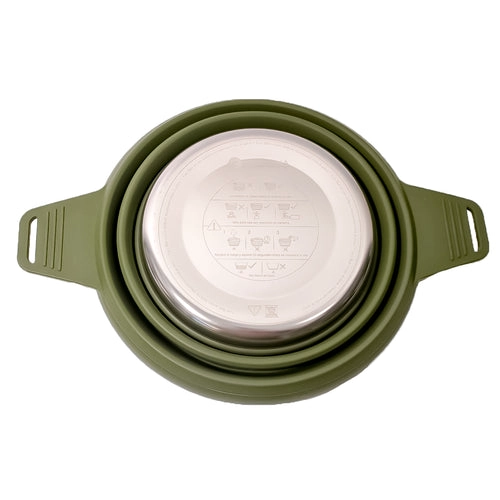 OLLA PLEGABLE ATAKAMA OUTDOOR MAQUI SILICONA / ACERO 2,5 LT - 3