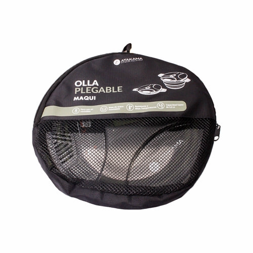 OLLA PLEGABLE ATAKAMA OUTDOOR MAQUI SILICONA / ACERO 2,5 LT - 4