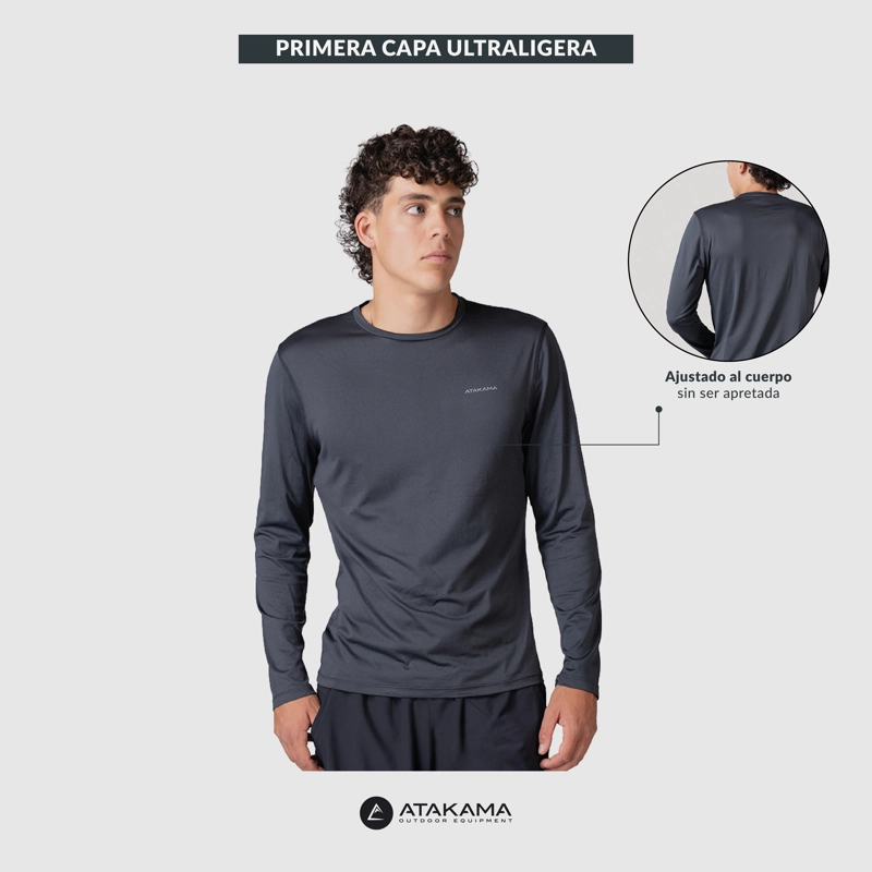PRIMERA CAPA ULTRA LIGERA HOMBRE GRIS ATAKAMA OUTDOOR - 7