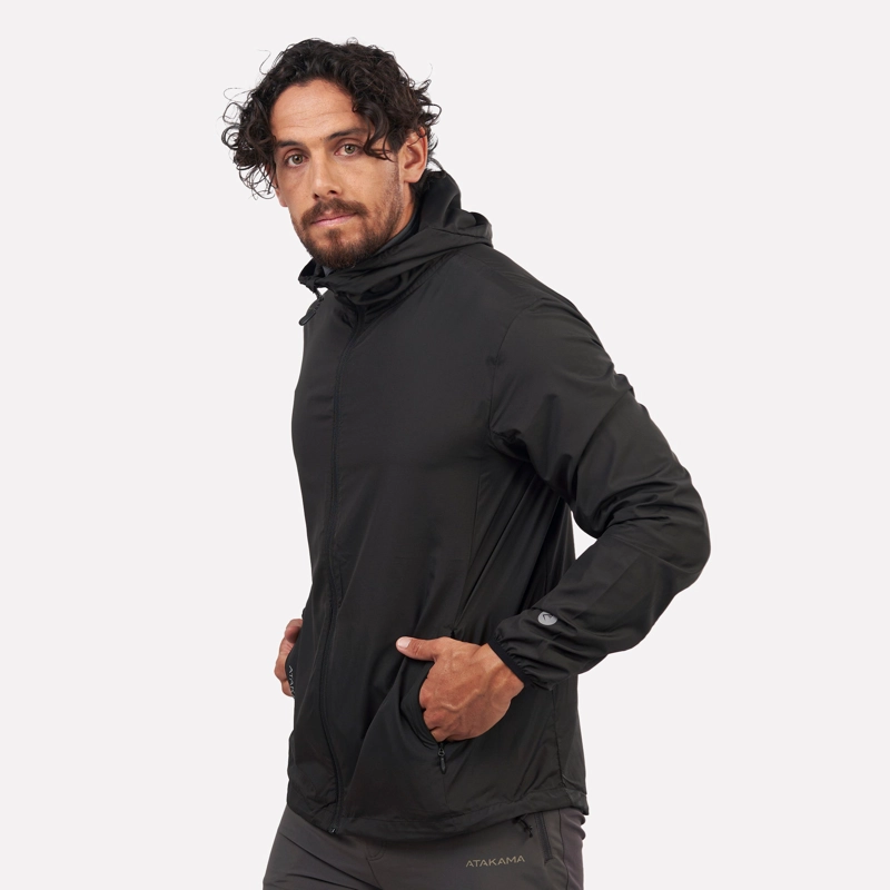 CHAQUETA CORTAVIENTO ULTRALIGERO HOMBRE DECLIVE NEGRO - 2