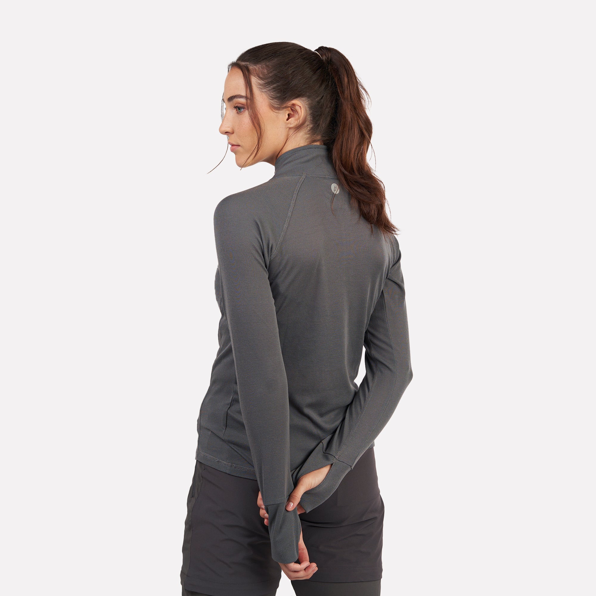 PRIMERA CAPA TÉRMICA MUJER 1/4 ZIP-CUELLO VENTOFIT GRIS CENIZA - 5
