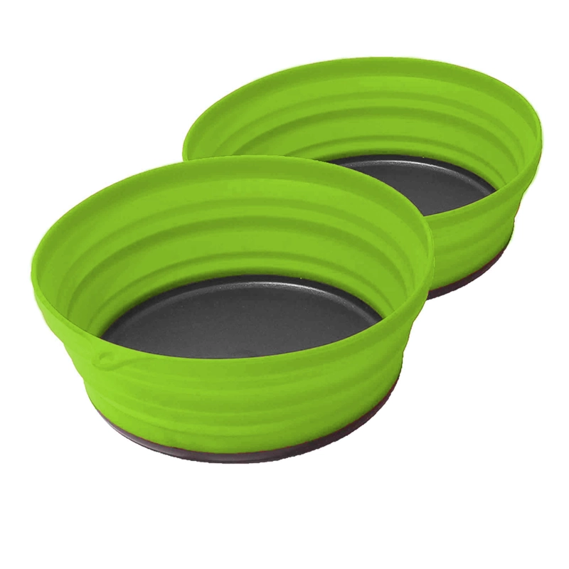 SET ATAKAMA OUTDOOR CAMPING 2 BOWLS COMPACTABLES + CUBIERTOS AVELLANA - 2