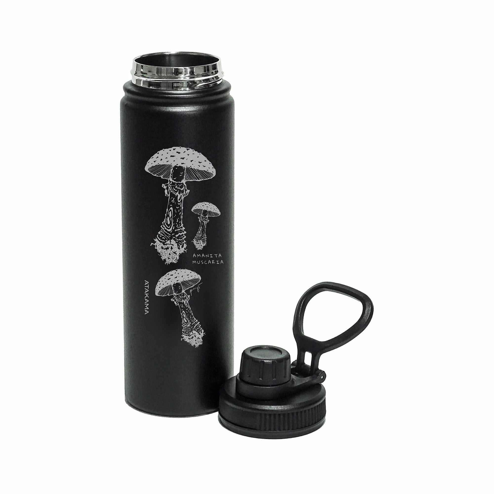 BOTELLA TERMICA  690 ML NEGRA AMANITA MUSCARIA ATAKAMA OUTDOOR - 2