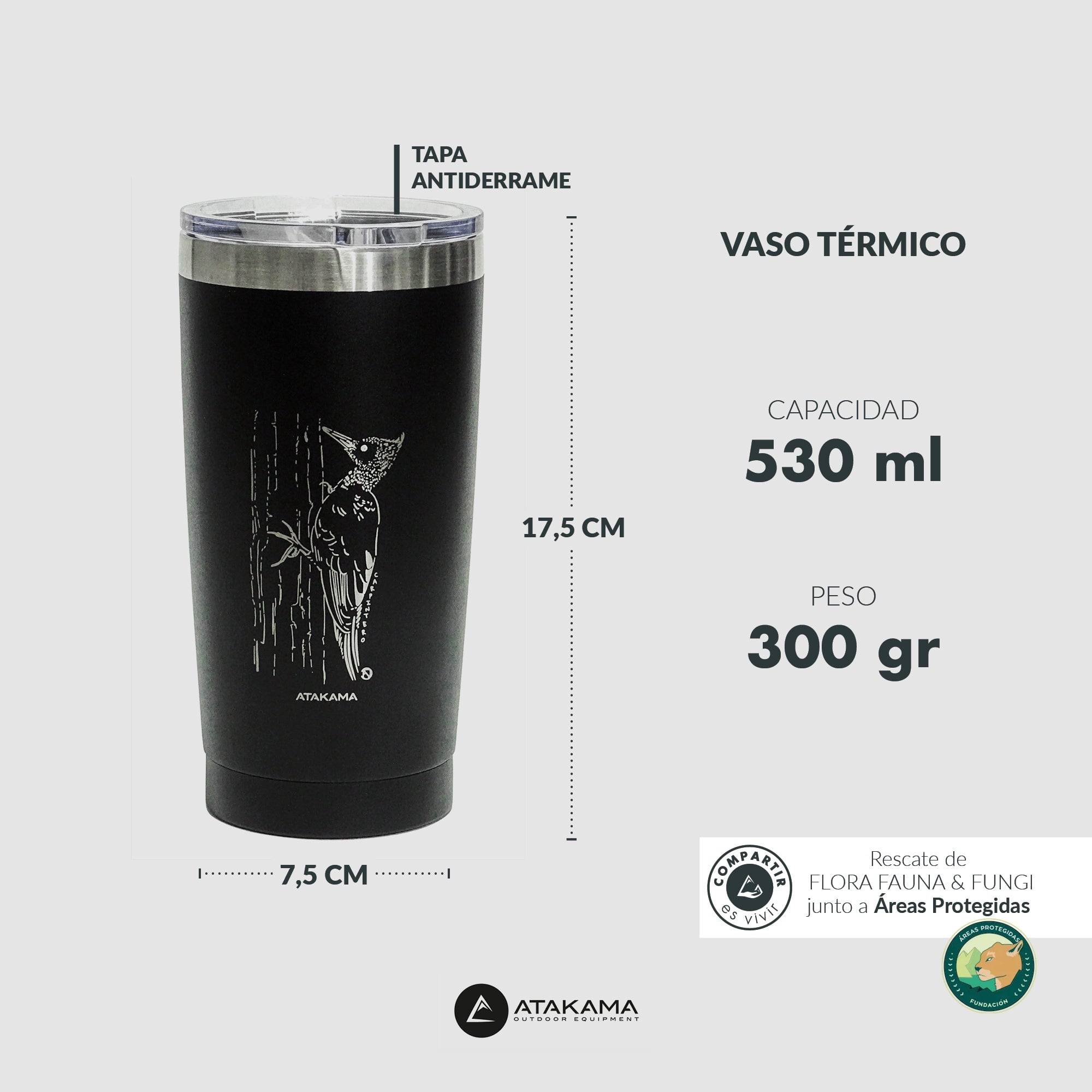 VASO TE RMICO  530 ML AZUL QUILLAY ATAKAMA OUTDOOR - 5