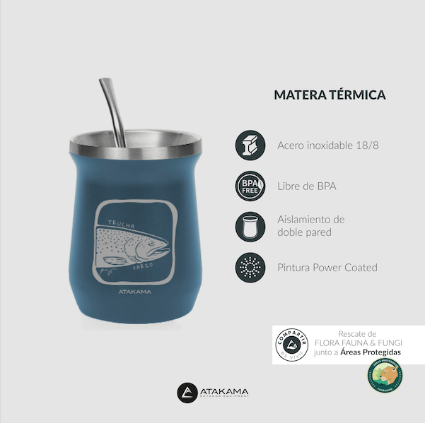 MATERA TE RMICA  160 ML AZUL TRUCHA FARIO ATAKAMA OUTDOOR - 6