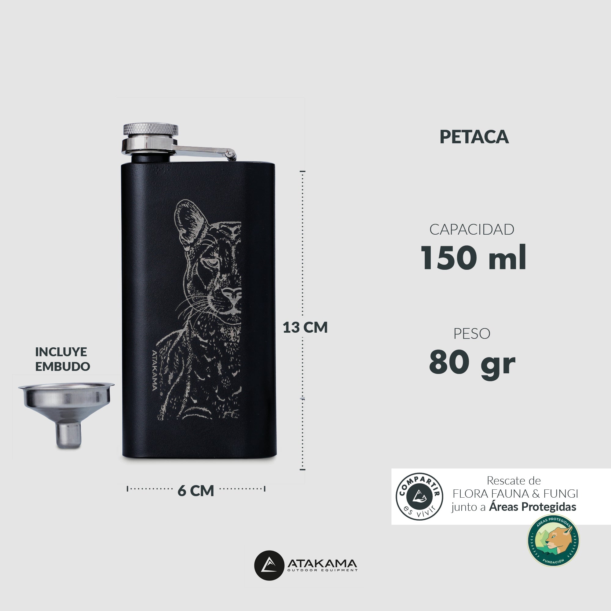 PETACA  160 ML NEGRO PUMA ATAKAMA OUTDOOR - 7