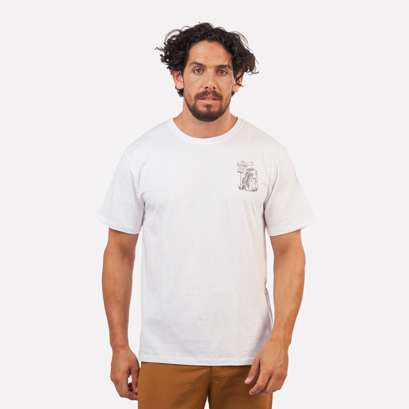 POLERA MANGA CORTA HOMBRE MOCHILERA BLANCO ATAKAMA OUTDOOR - 1