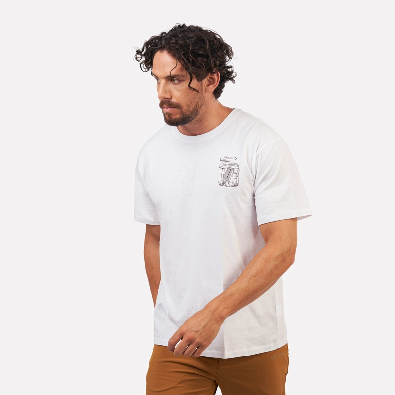 POLERA MANGA CORTA HOMBRE MOCHILERA BLANCO ATAKAMA OUTDOOR - 2