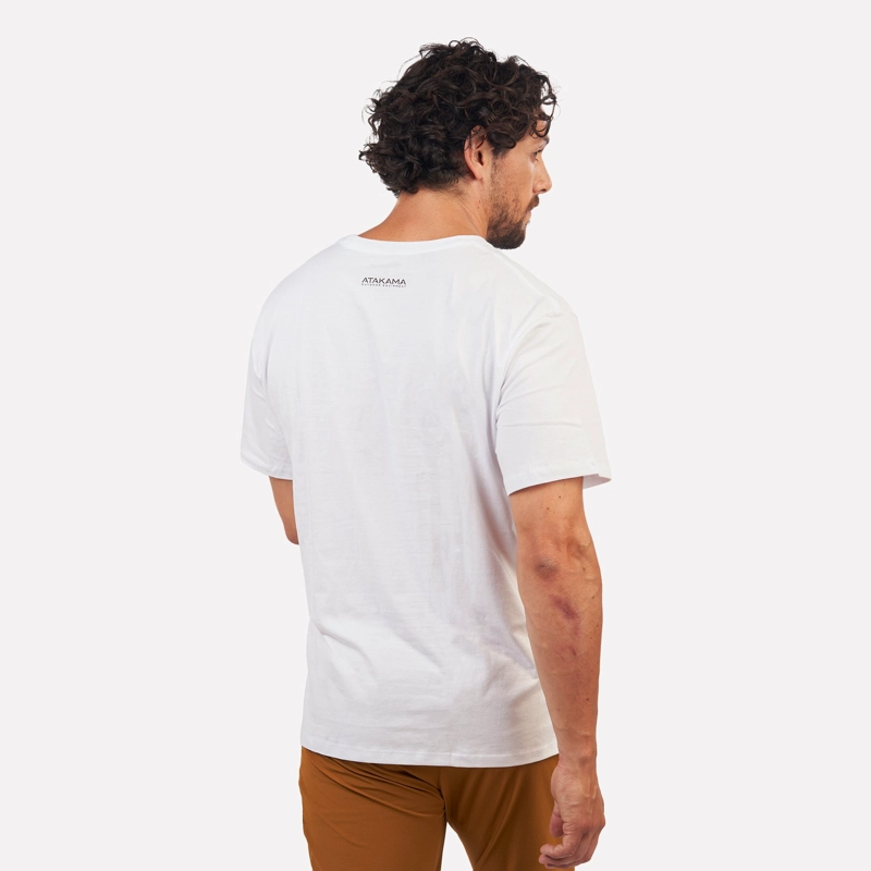 POLERA MANGA CORTA HOMBRE MOCHILERA BLANCO ATAKAMA OUTDOOR - 3