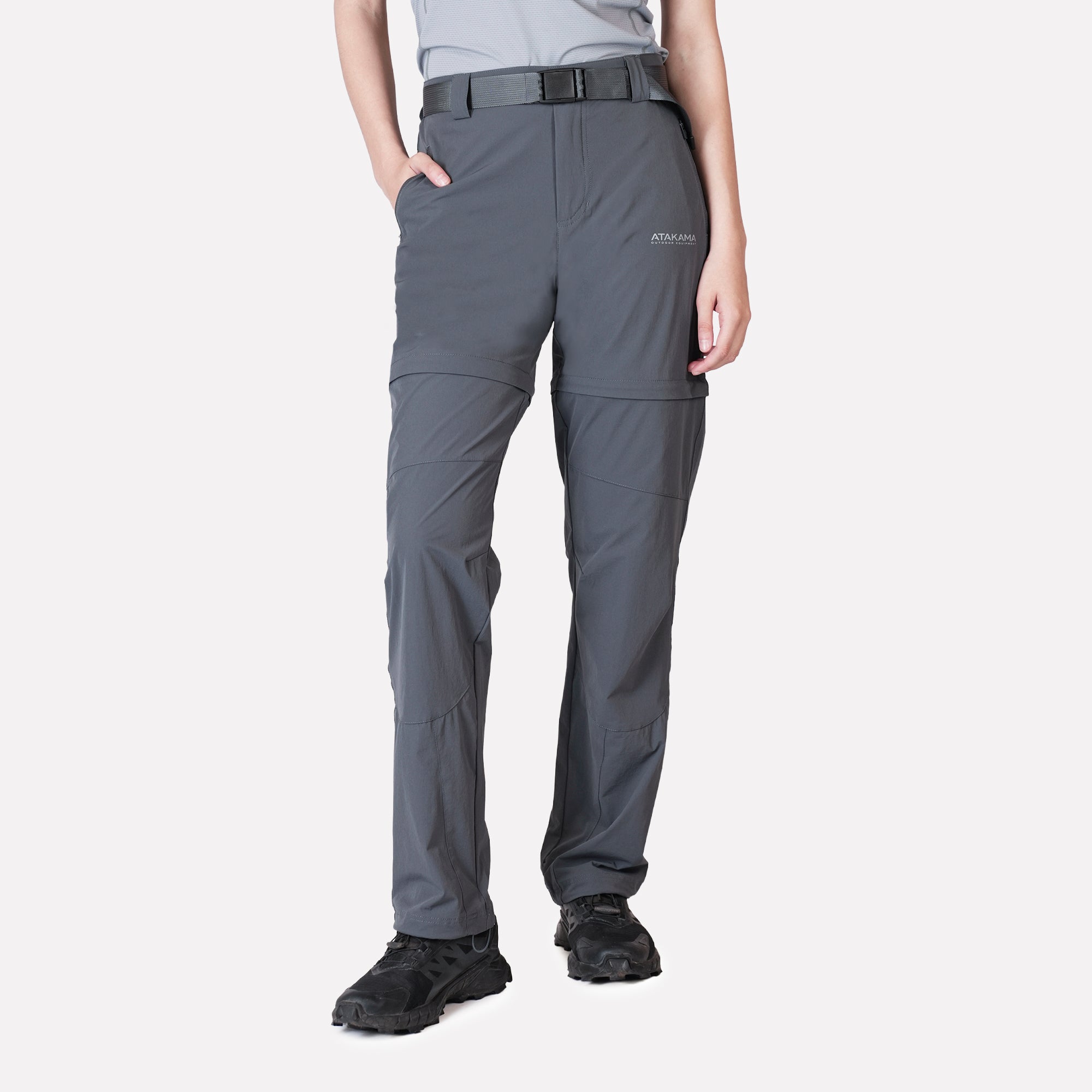 PANTALON DESMONTABLE MUJER TRAVESIA GRIS ATAKAMA OUTDOOR - 1