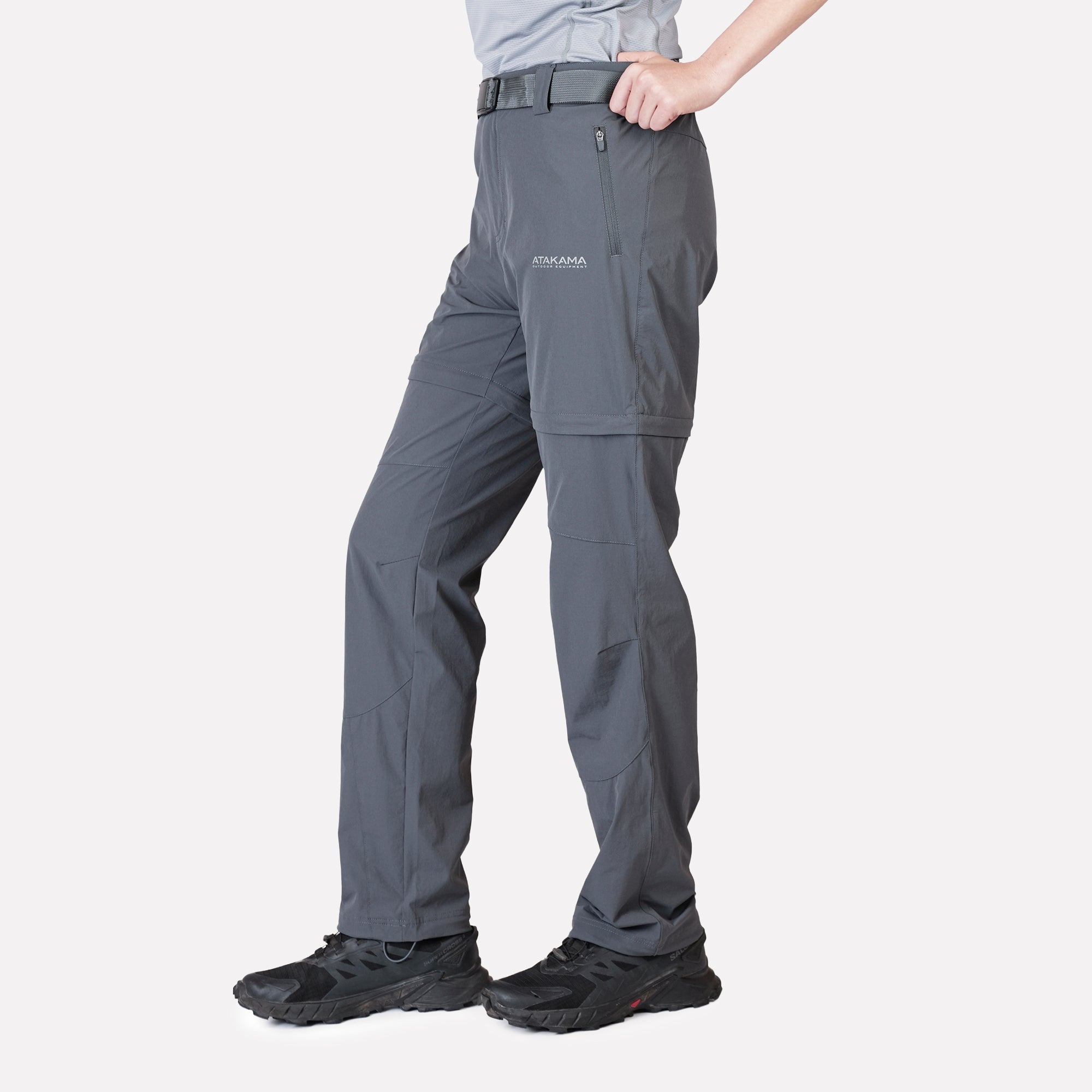 PANTALON DESMONTABLE MUJER TRAVESIA GRIS ATAKAMA OUTDOOR - 2