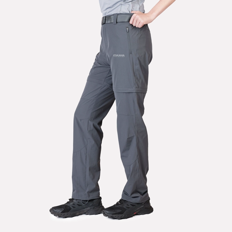 PANTALON DESMONTABLE MUJER TRAVESIA GRIS ATAKAMA OUTDOOR - 2