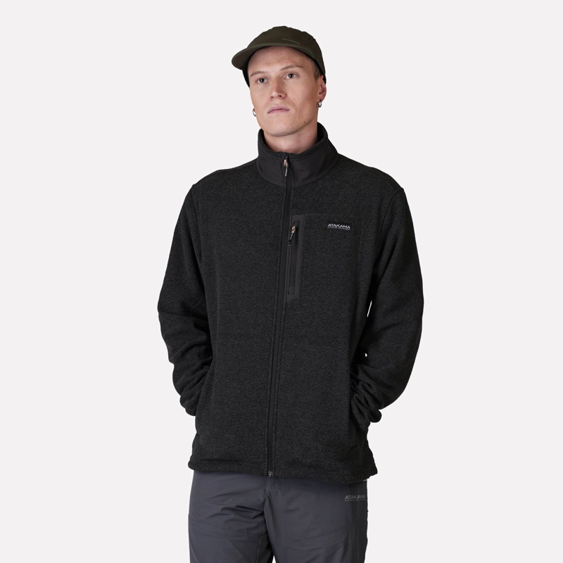 POLAR TEXTURADO FULL ZIP HOMBRE VENTISQUERO GRIS ATAKAMA OUTDOOR - 4