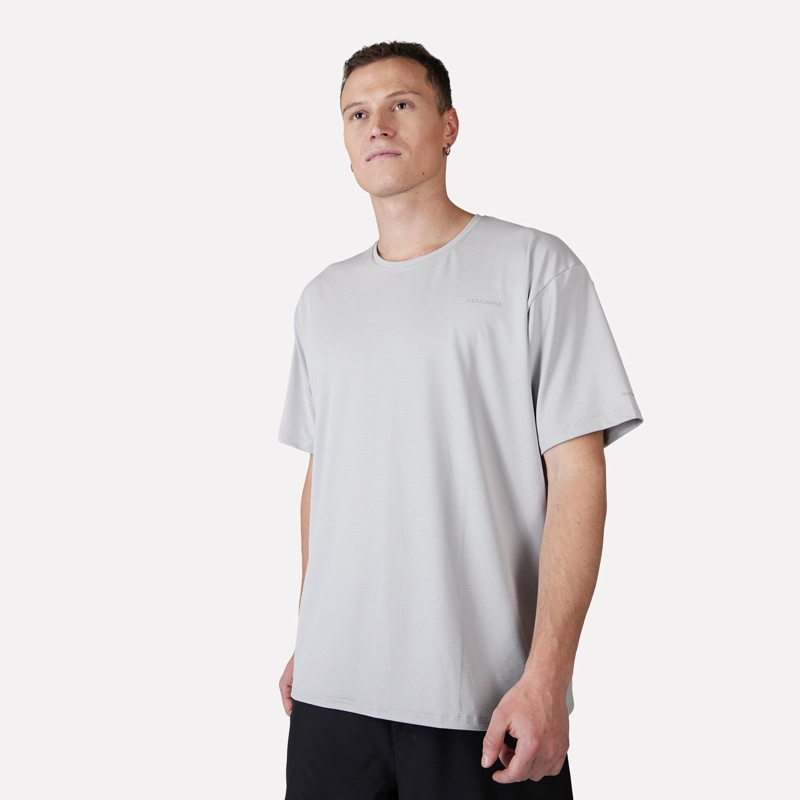 POLERA DEPORTIVA DRY CORE HOMBRE DINAMICA GRIS CLARO ATAKAMA OUTDOOR - 2