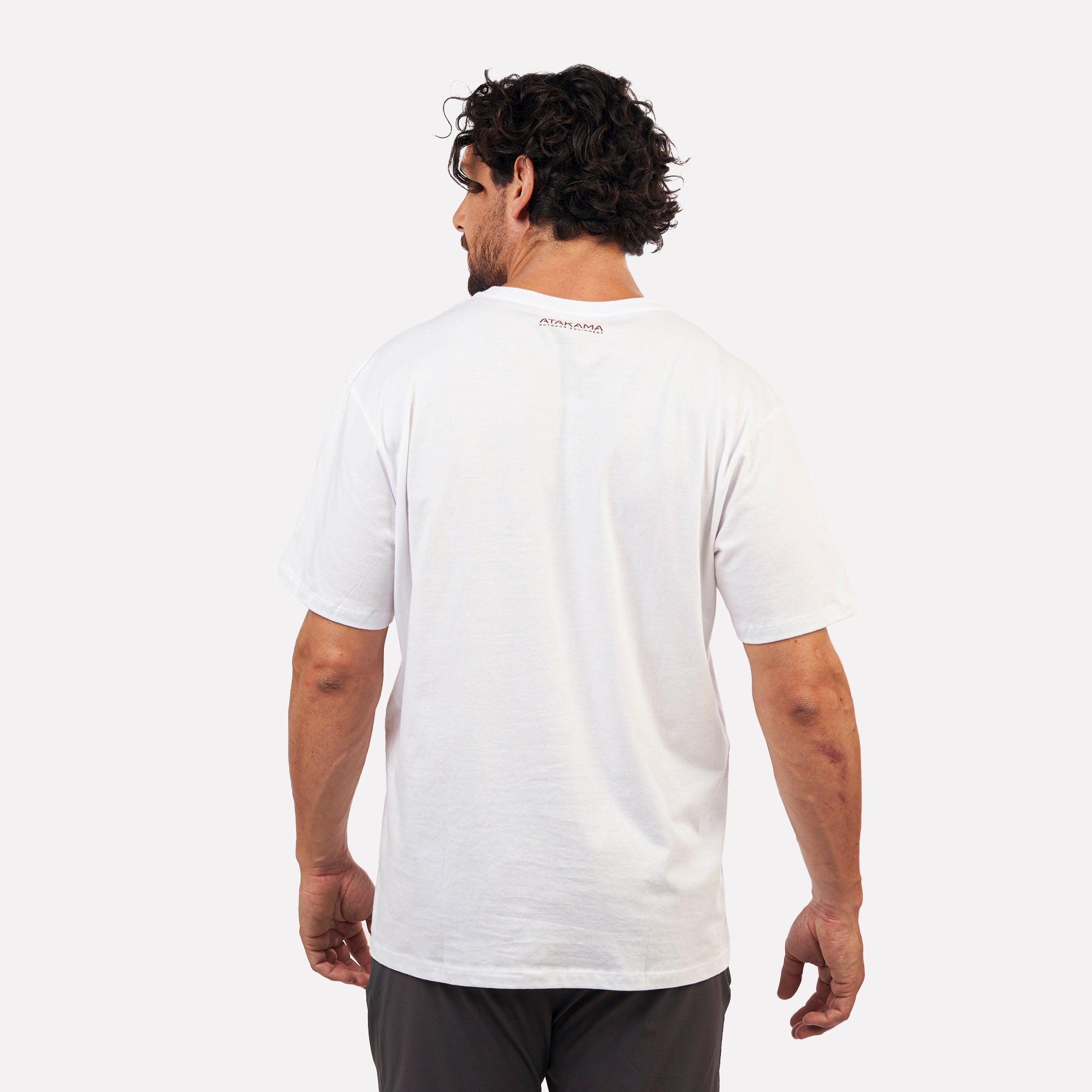 POLERA MANGA CORTA HOMBRE CUERNOS DEL PAINE BLANCO ATAKAMA OUTDOOR - 3