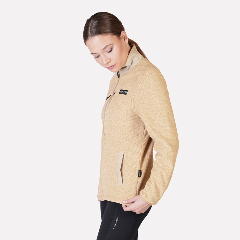 POLAR TEXTURADO FULL ZIP MUJER VENTISQUERO BEIGE ATAKAMA OUTDOOR - 3