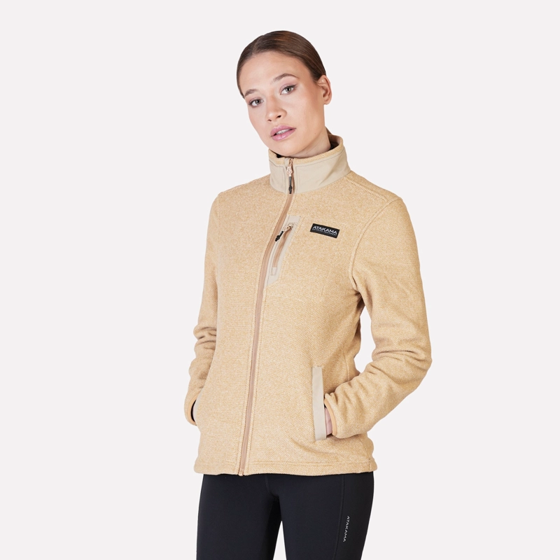 POLAR TEXTURADO FULL ZIP MUJER VENTISQUERO BEIGE ATAKAMA OUTDOOR - 7