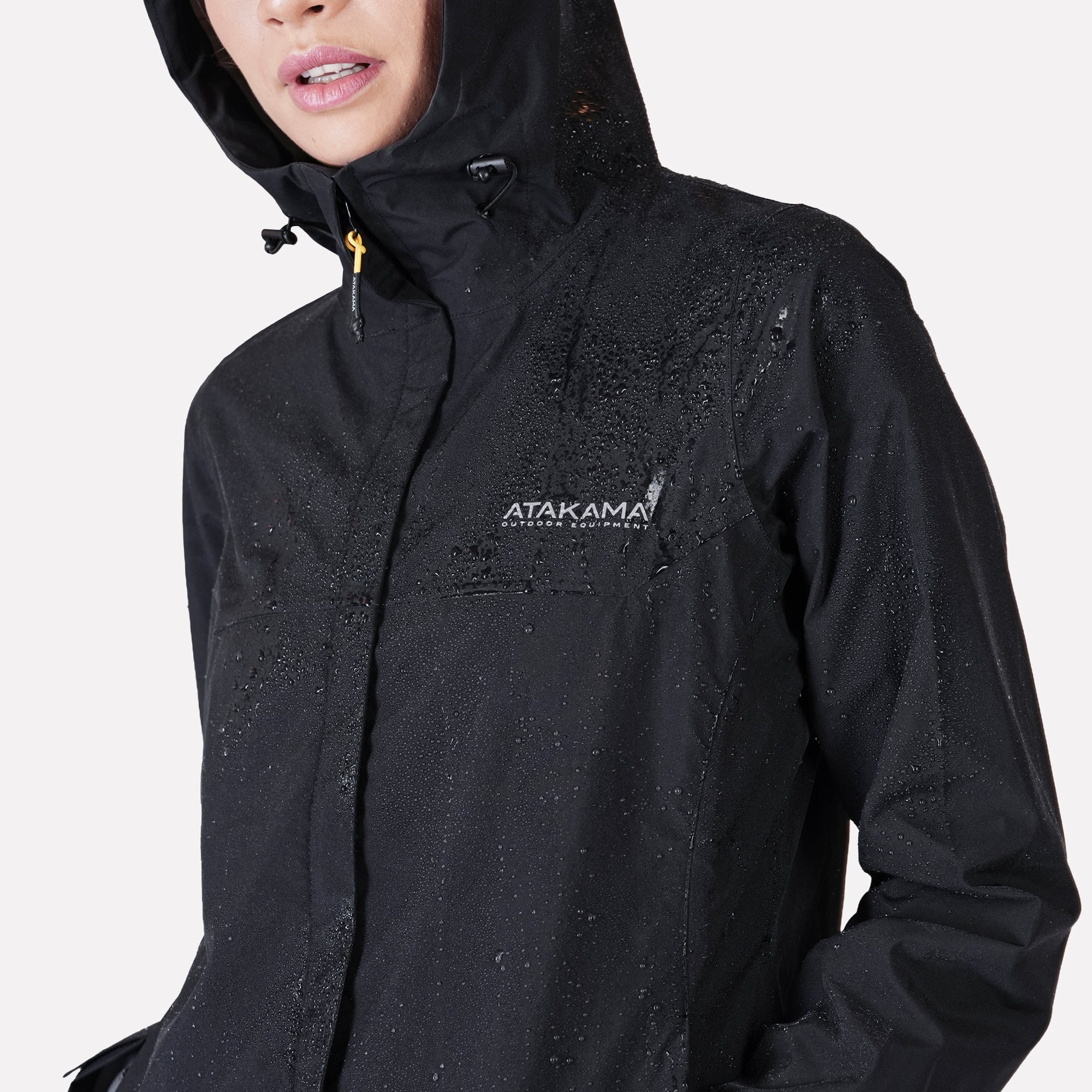 IMPERMEABLE MUJER FRONTERA THINLINE NEGRO ATAKAMA OUTDOOR - 4