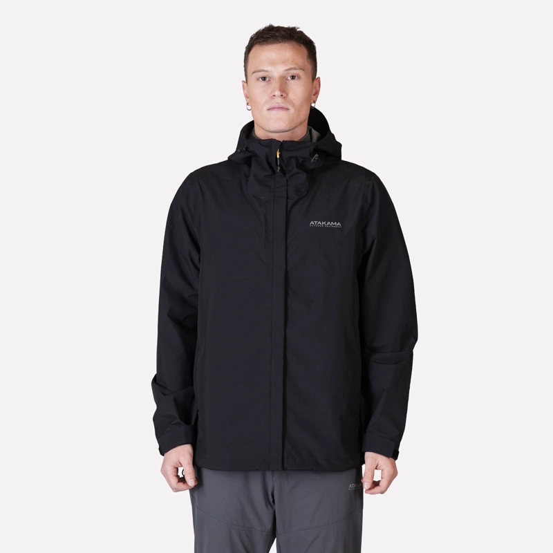 IMPERMEABLE 10K-10K HOMBRE FRONTERA THINLINE NEGRO ATAKAMA OUTDOOR - 1
