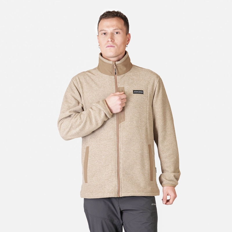 POLAR TEXTURADO FULL ZIP HOMBRE VENTISQUERO CAFE  ATAKAMA OUTDOOR - 2