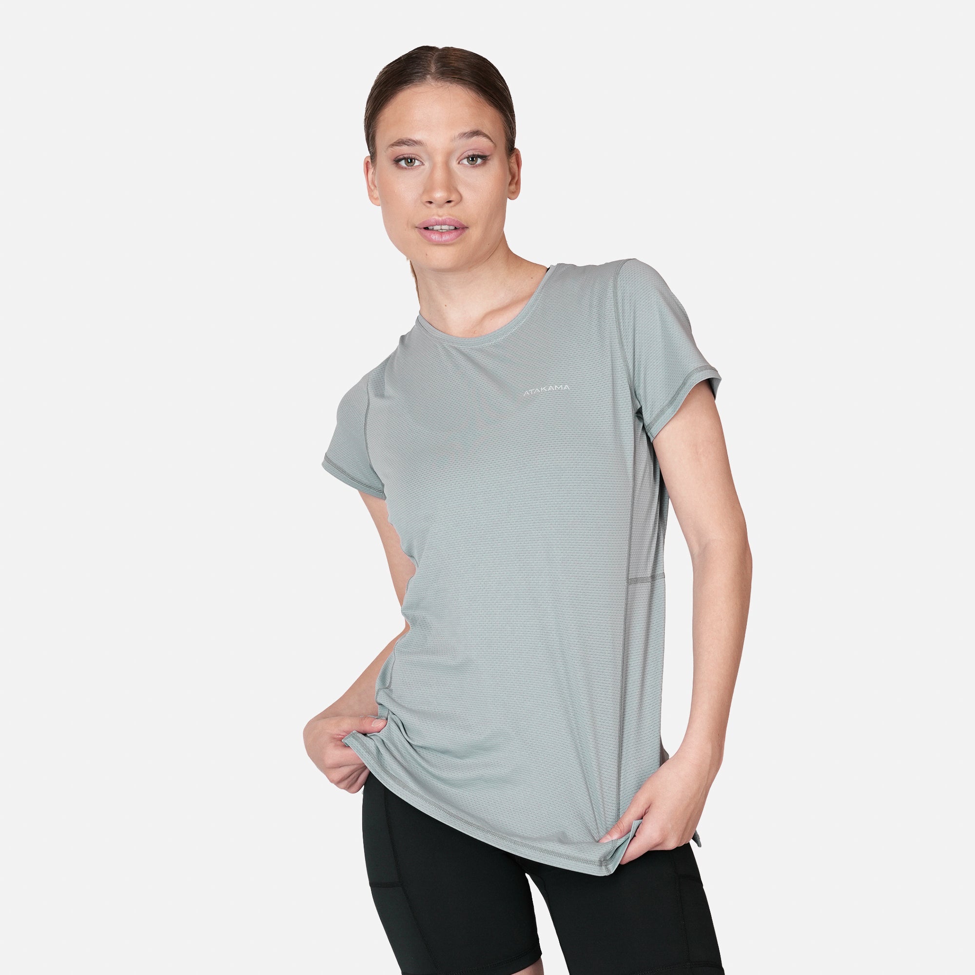 ATAKAMA OUTDOOR POLERA DEPORTIVA DRY CORE MUJER DINAMICA GRIS ATAKAMA OUTDOOR