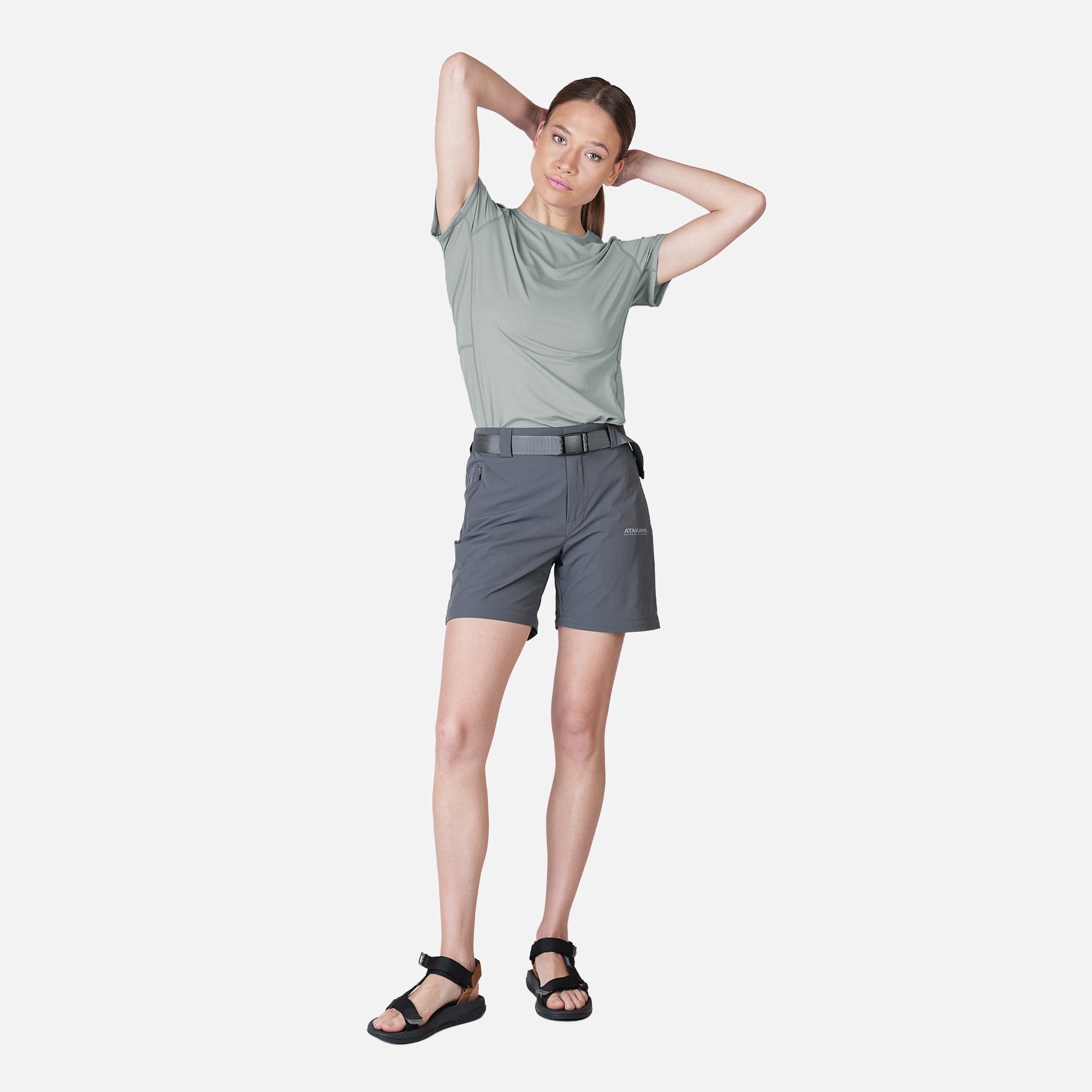 POLERA DEPORTIVA DRY CORE MUJER DINAMICA GRIS ATAKAMA OUTDOOR - 6