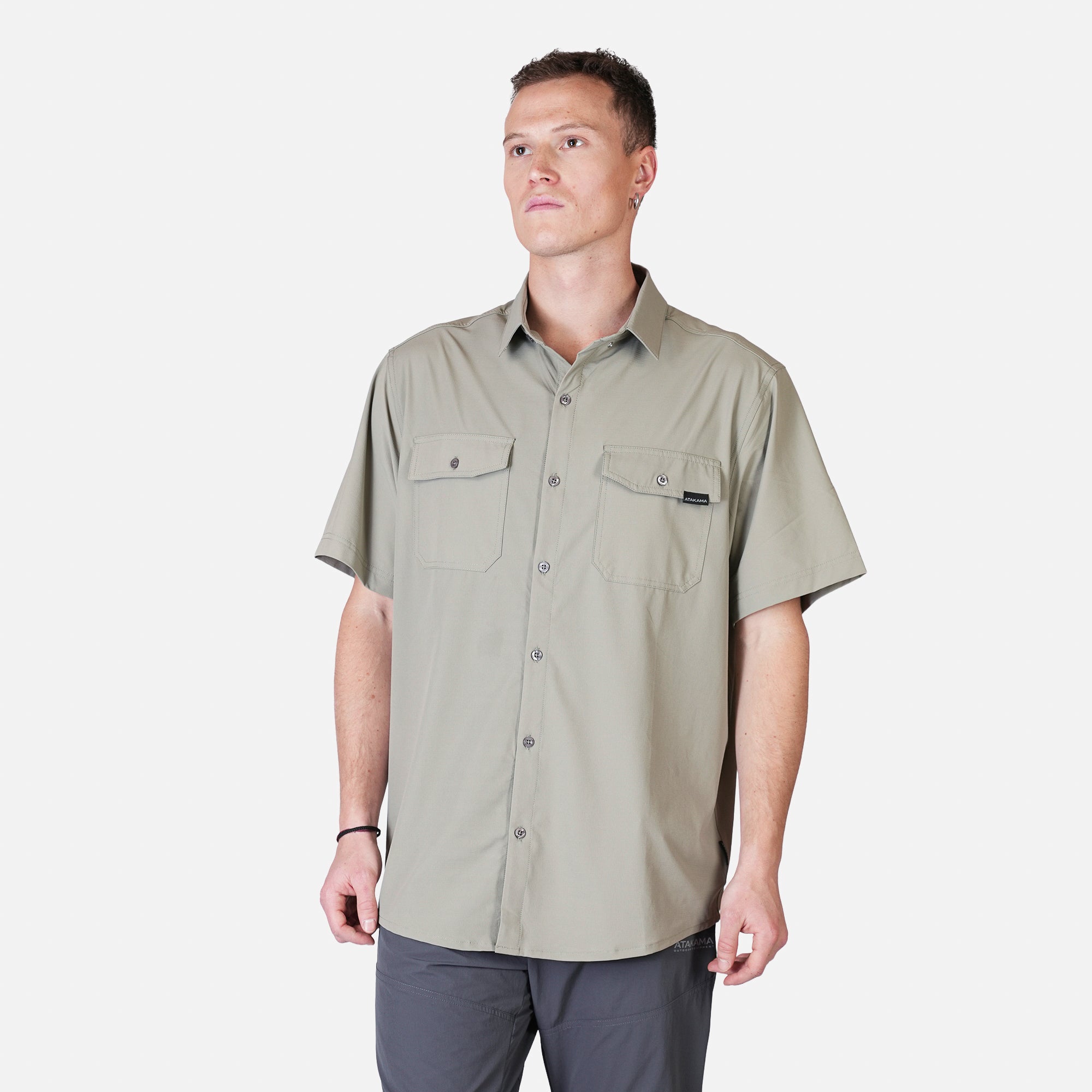 CAMISA MANGA CORTA HOMBRE HORIZONTE VERDE ATAKAMA OUTDOOR - 1
