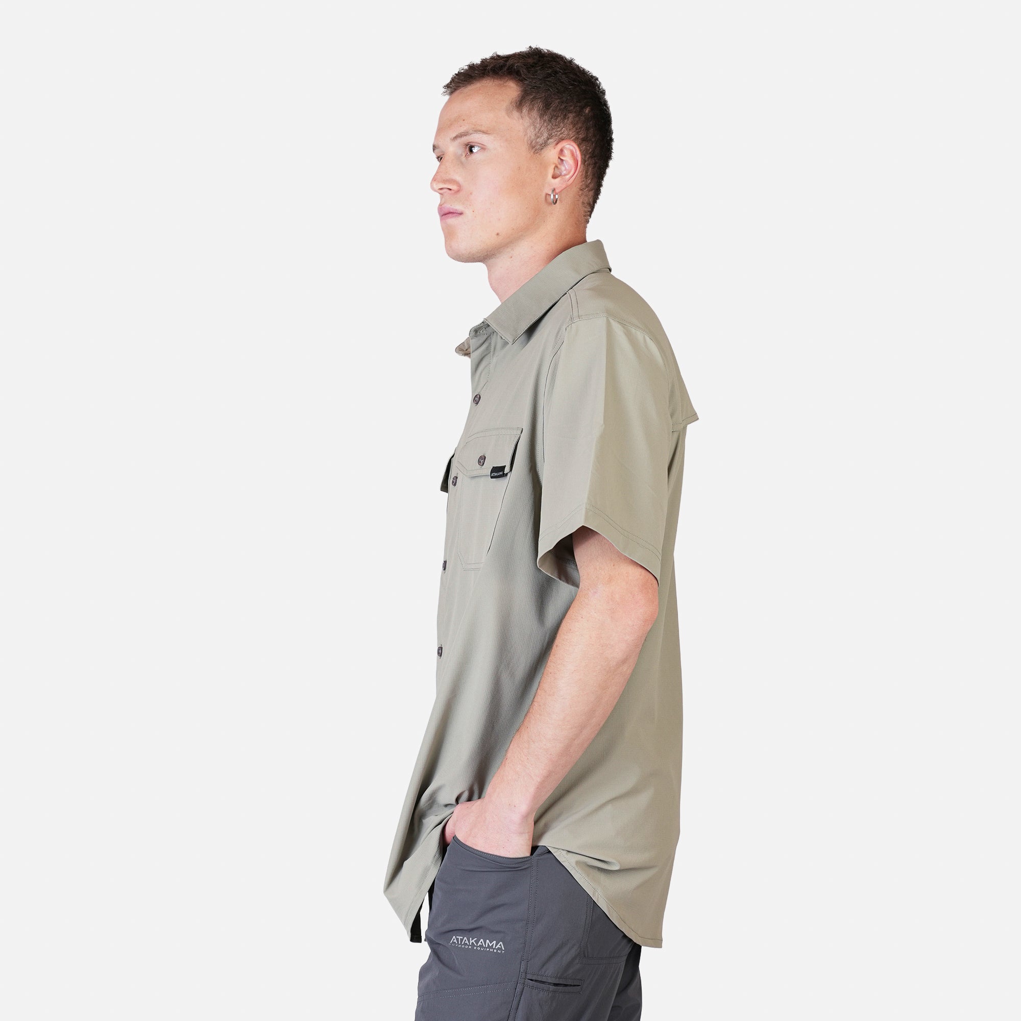 CAMISA MANGA CORTA HOMBRE HORIZONTE VERDE ATAKAMA OUTDOOR - 2