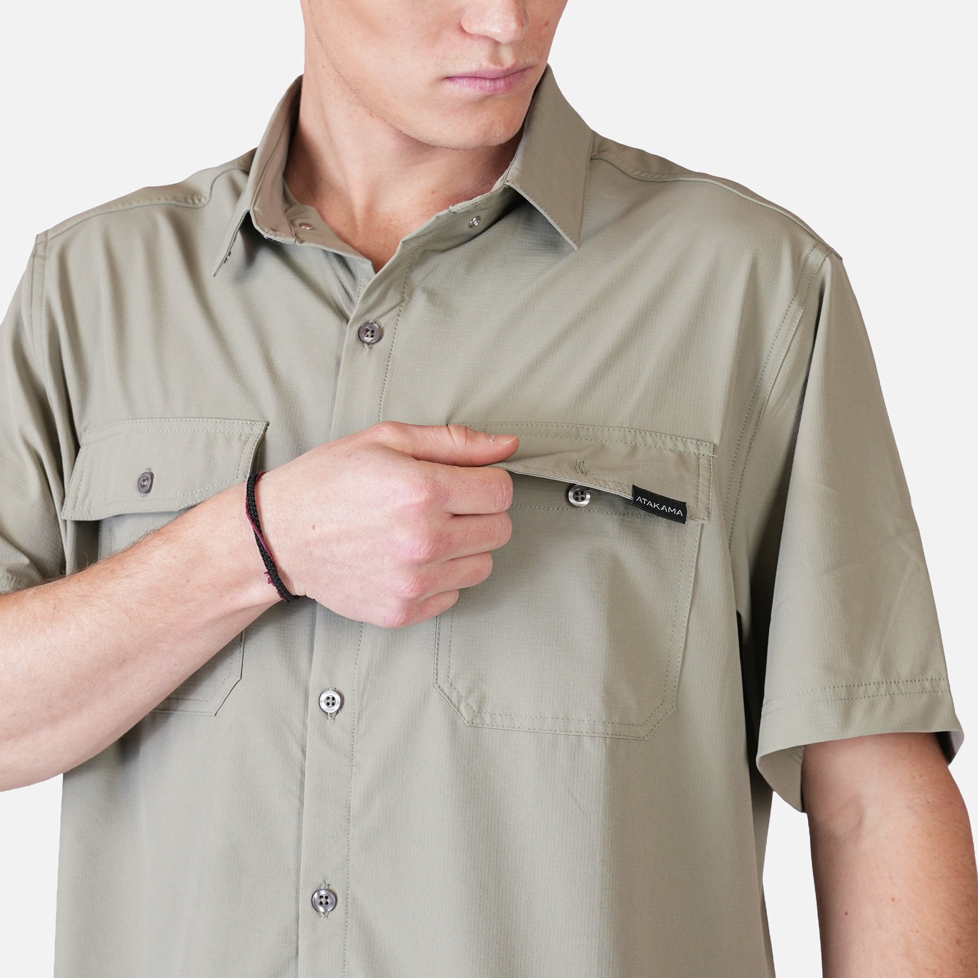 CAMISA MANGA CORTA HOMBRE HORIZONTE VERDE ATAKAMA OUTDOOR - 3