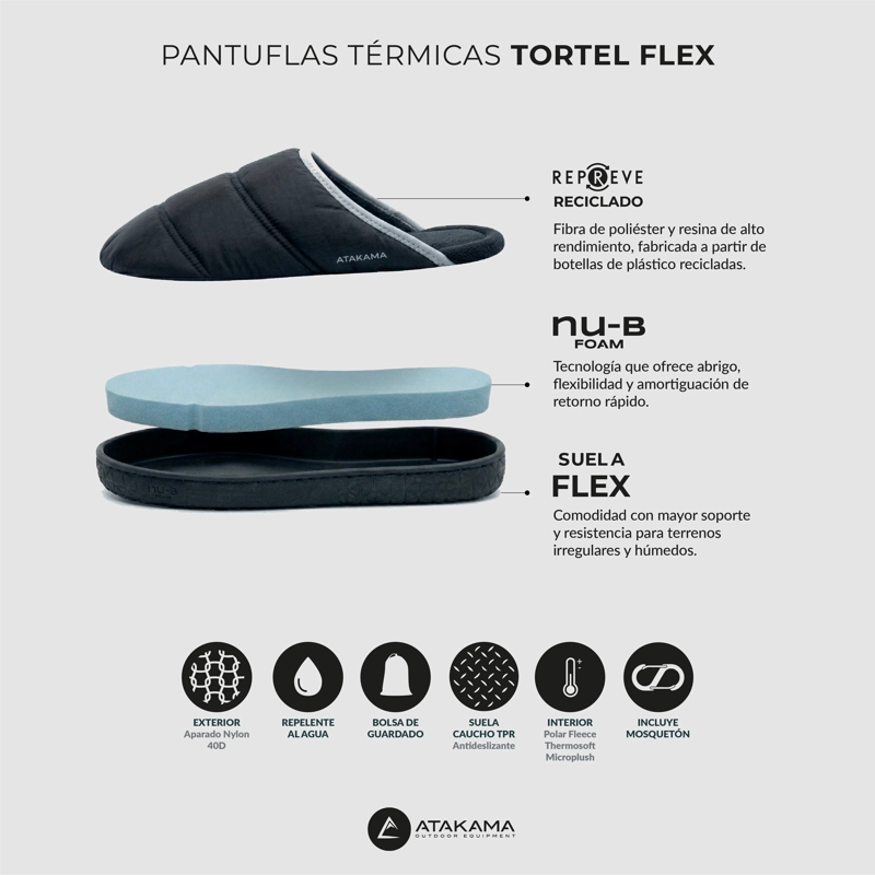 PANTUFLA TE RMICA TORTEL FLEX / NU-B FOAM NEGRA ATAKAMA OUTDOOR - 7