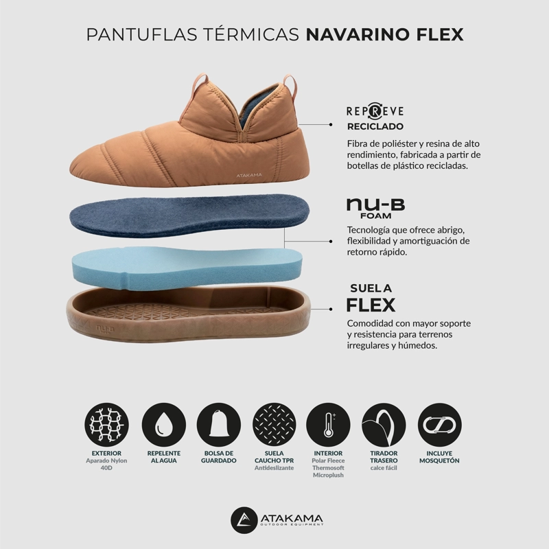PANTUFLA TE RMICA NAVARINO FLEX / NU-B FOAM BEIGE ATAKAMA OUTDOOR - 7