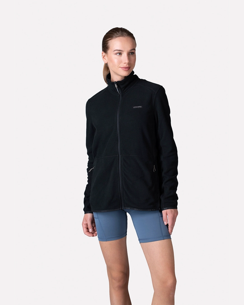 POLAR FLEECE DEPORTIVO MUJER TERRA FULL ZIP NEGRO ATAKAMA OUTDOOR - 1
