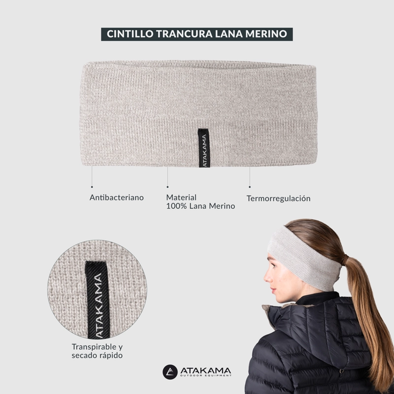 CINTILLO TRANCURA LANA MERINO BEIGE ATAKAMA OUTDOOR - 5