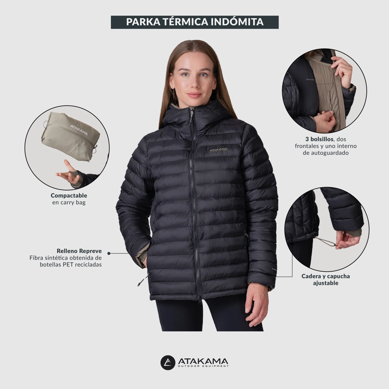 CHAQUETA PARKA TERMICA INDOMITA MUJER ATAKAMA OUTDOOR - 8