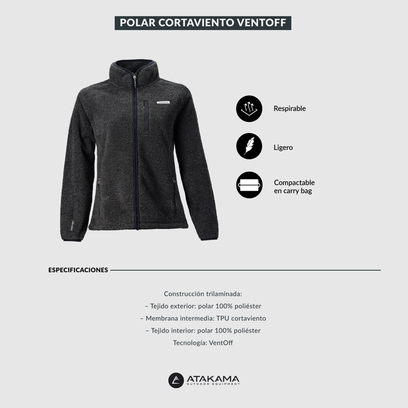 POLAR CORTAVIENTO VENTOFF MUJER ATAKAMA OUTDOOR - 7