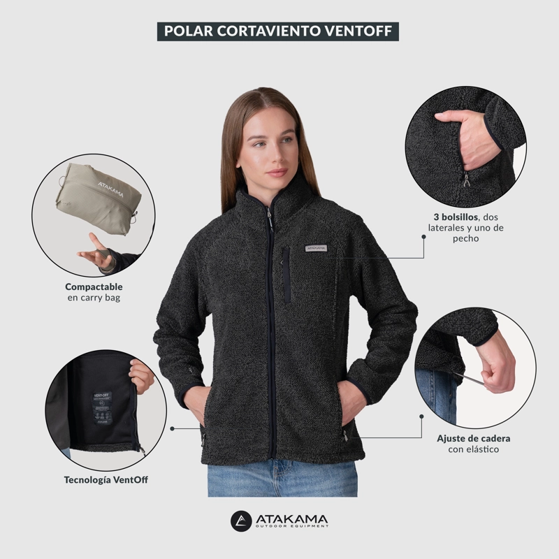 POLAR CORTAVIENTO VENTOFF MUJER ATAKAMA OUTDOOR - 8