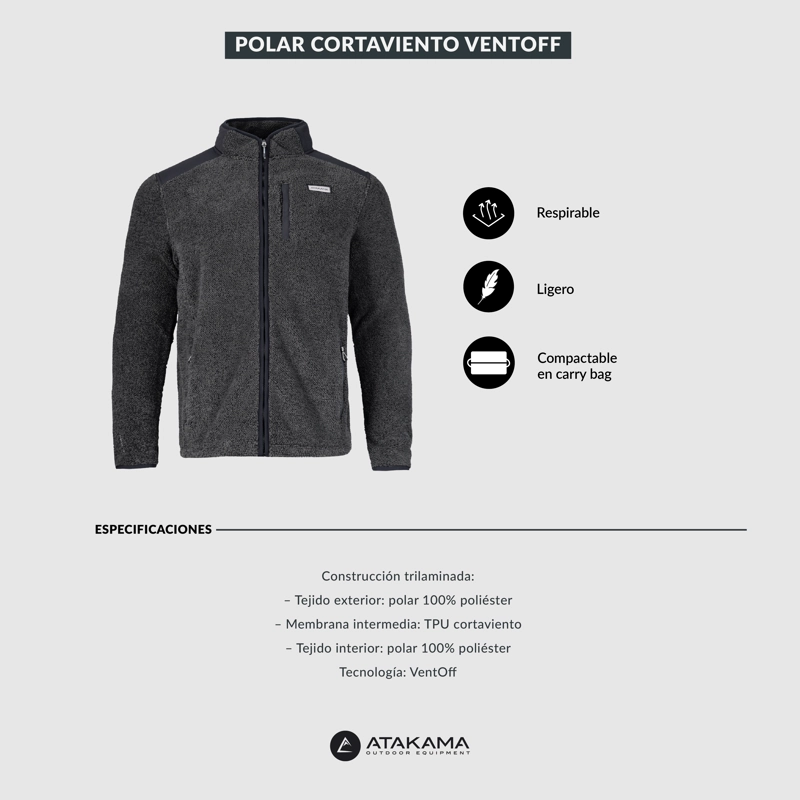 POLAR CORTAVIENTO VENTOFF HOMBRE ATAKAMA OUTDOOR - 7